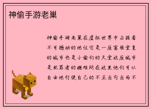 神偷手游老巢